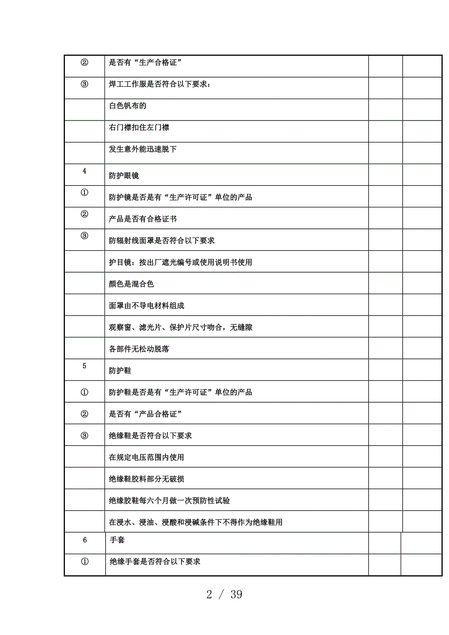 个人防护用品安全检查表参考_第2页