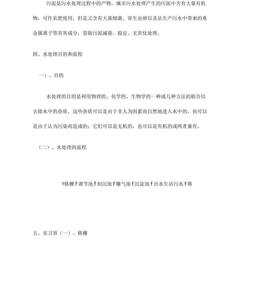 污水处理厂实习报告_第5页