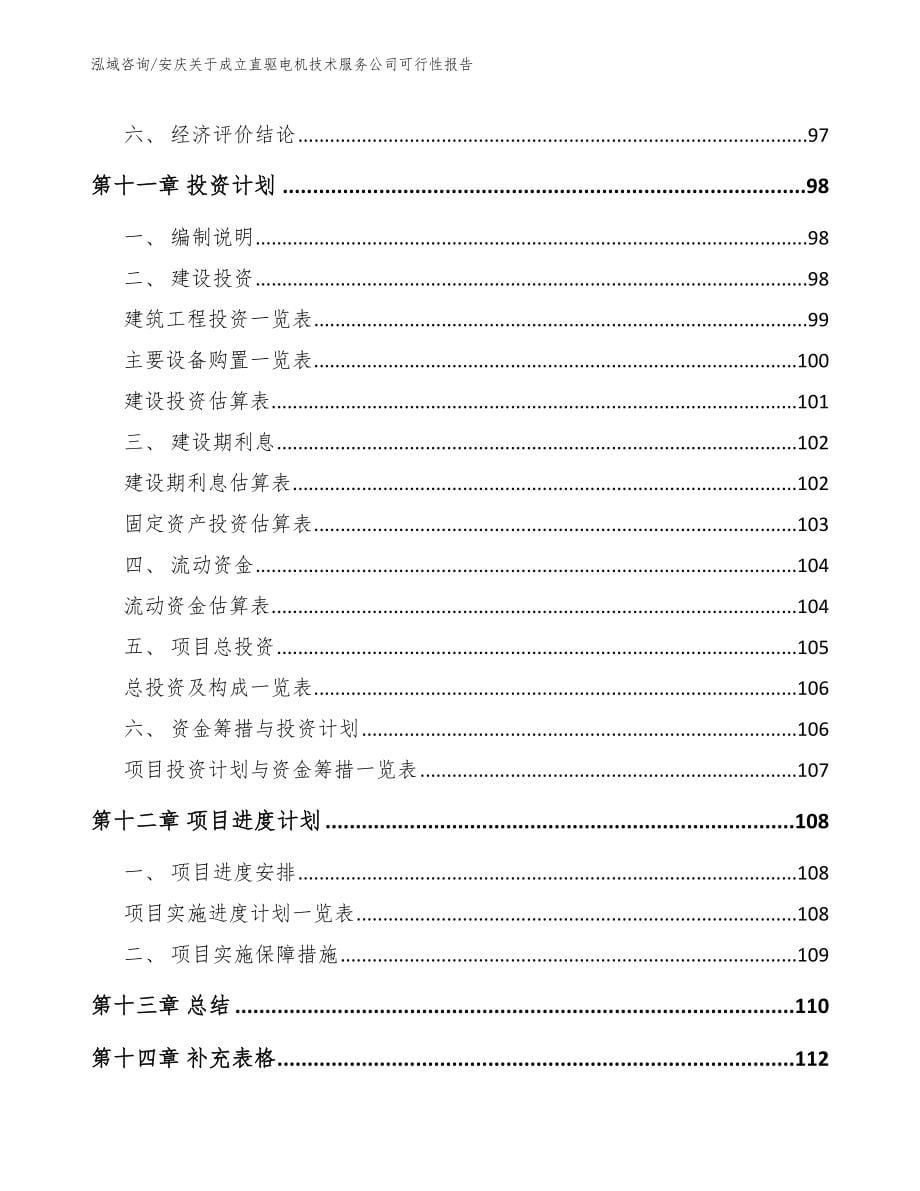 安庆关于成立直驱电机技术服务公司可行性报告（范文模板）_第5页