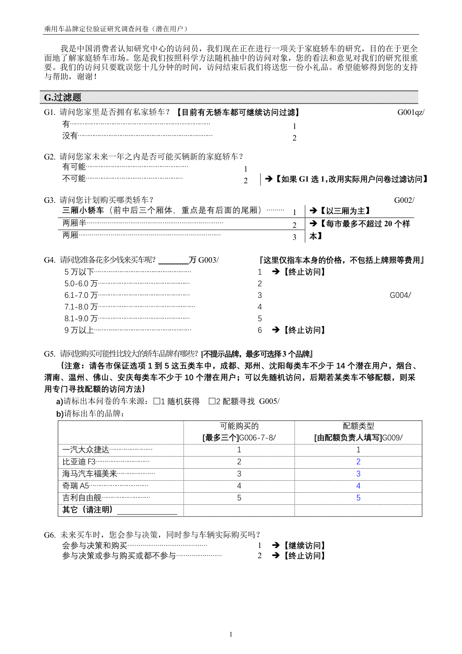 某家庭轿车品牌定量问卷(潜在)_第2页