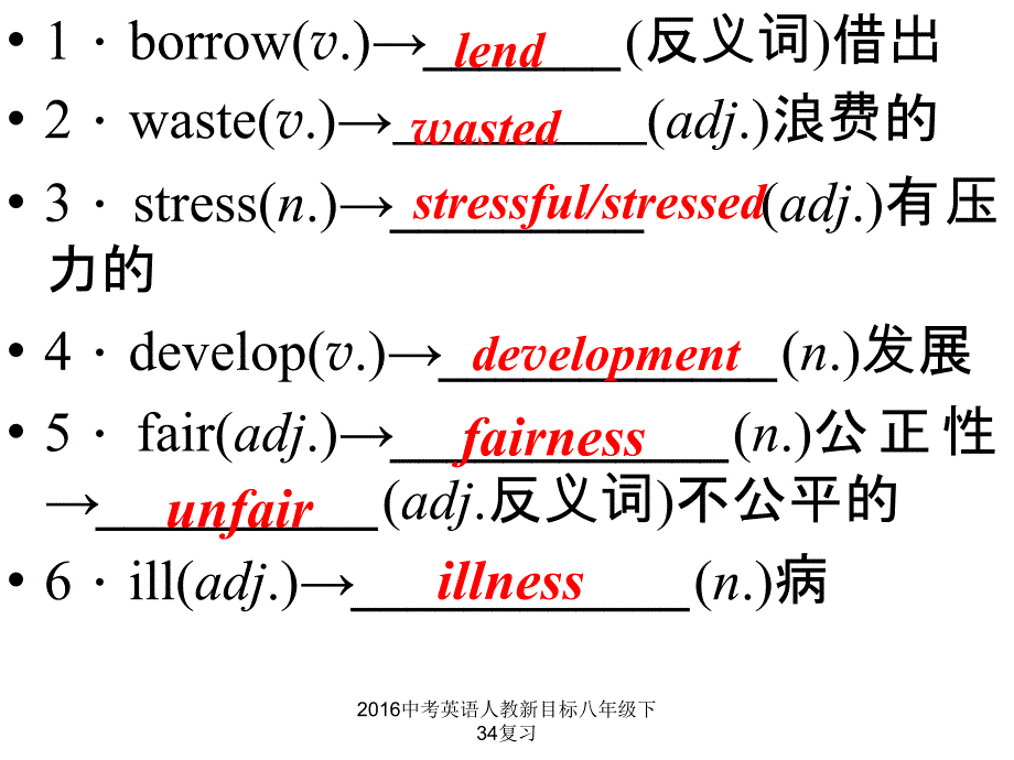 中考英语人教新目标八年级下34复习课件_第3页