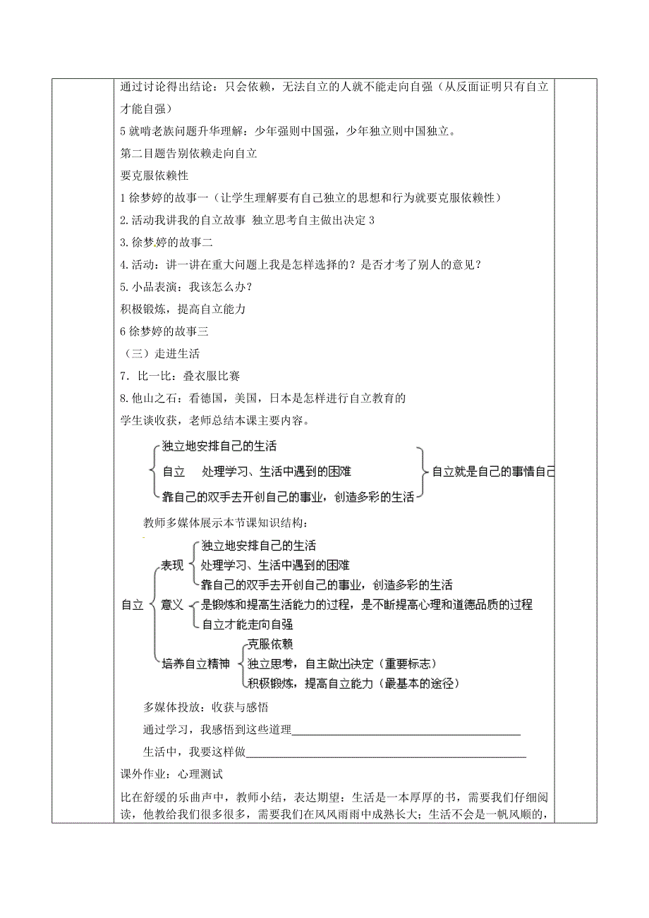 山东省胶南市七年级政治自己的事情自己做导学案无答案北师大版_第2页