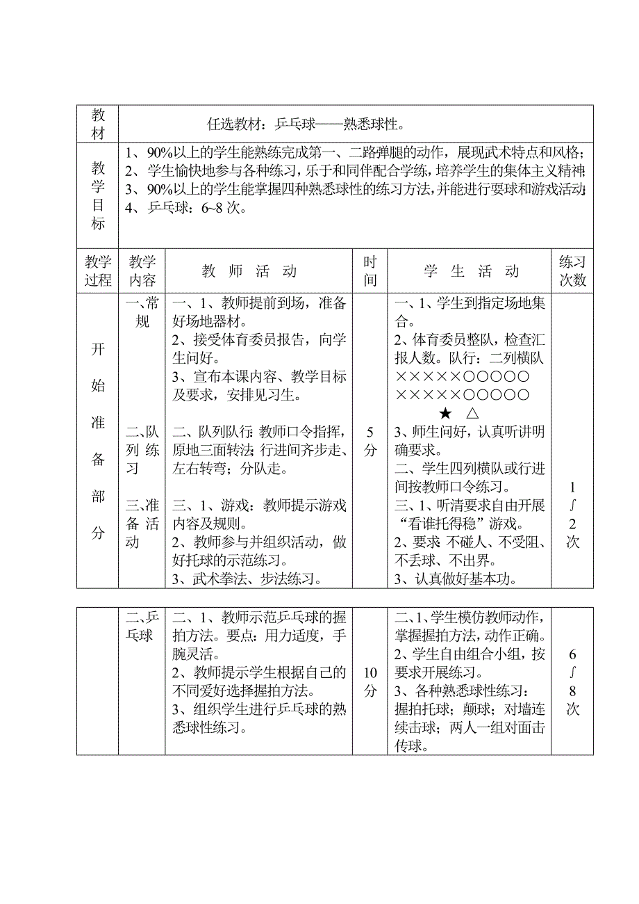 初中体育课教案3_第1页