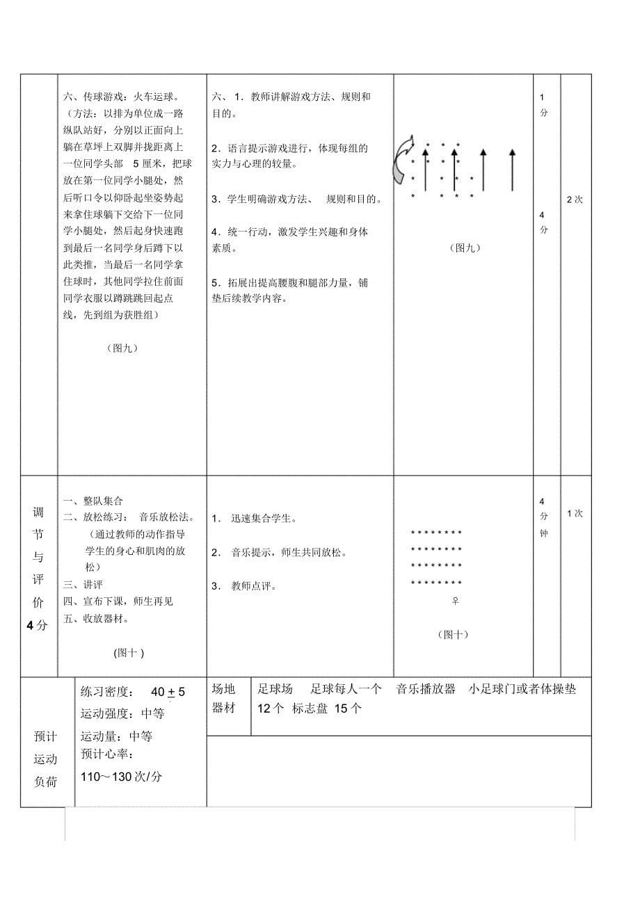 八年级足球脚内侧传接球教学设计_第5页