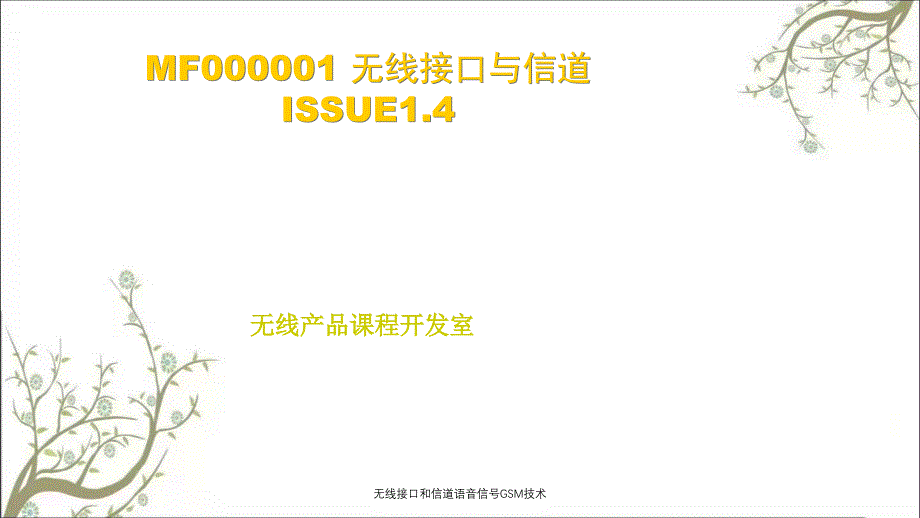 无线接口和信道语音信GSM技术_第1页