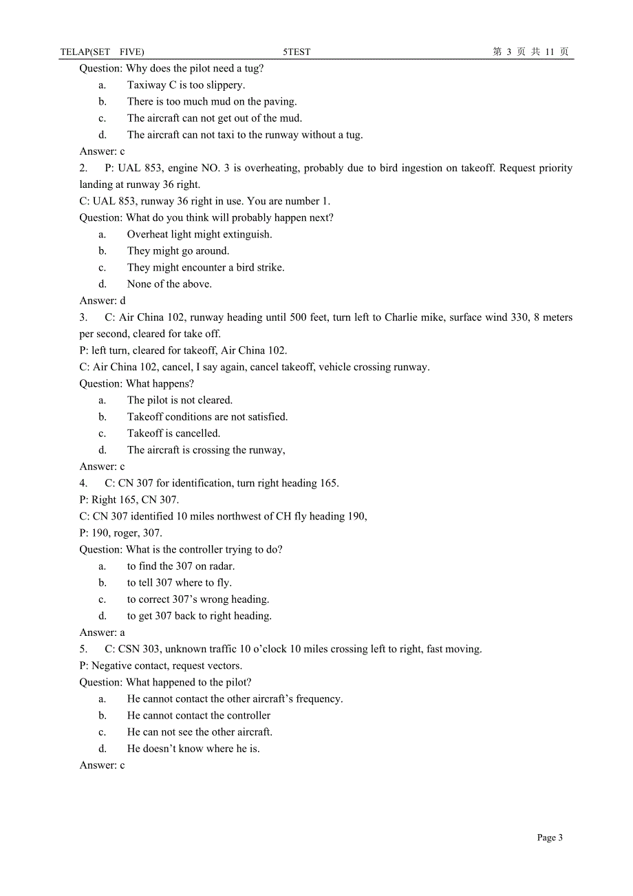飞行员icao4考试完整试题5_第3页