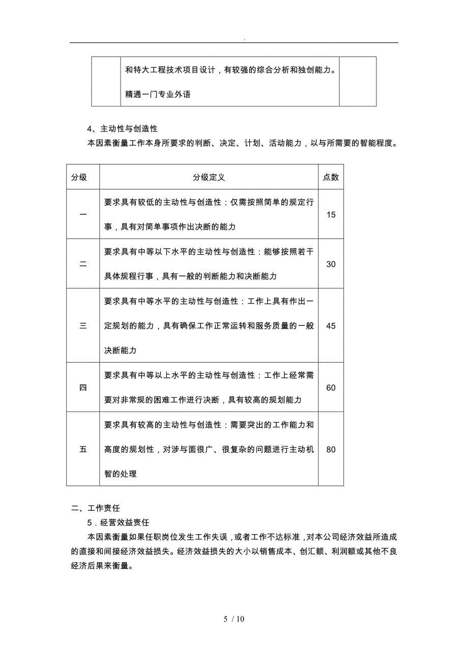 广东轻工业进出口公司岗位评价体系_第5页