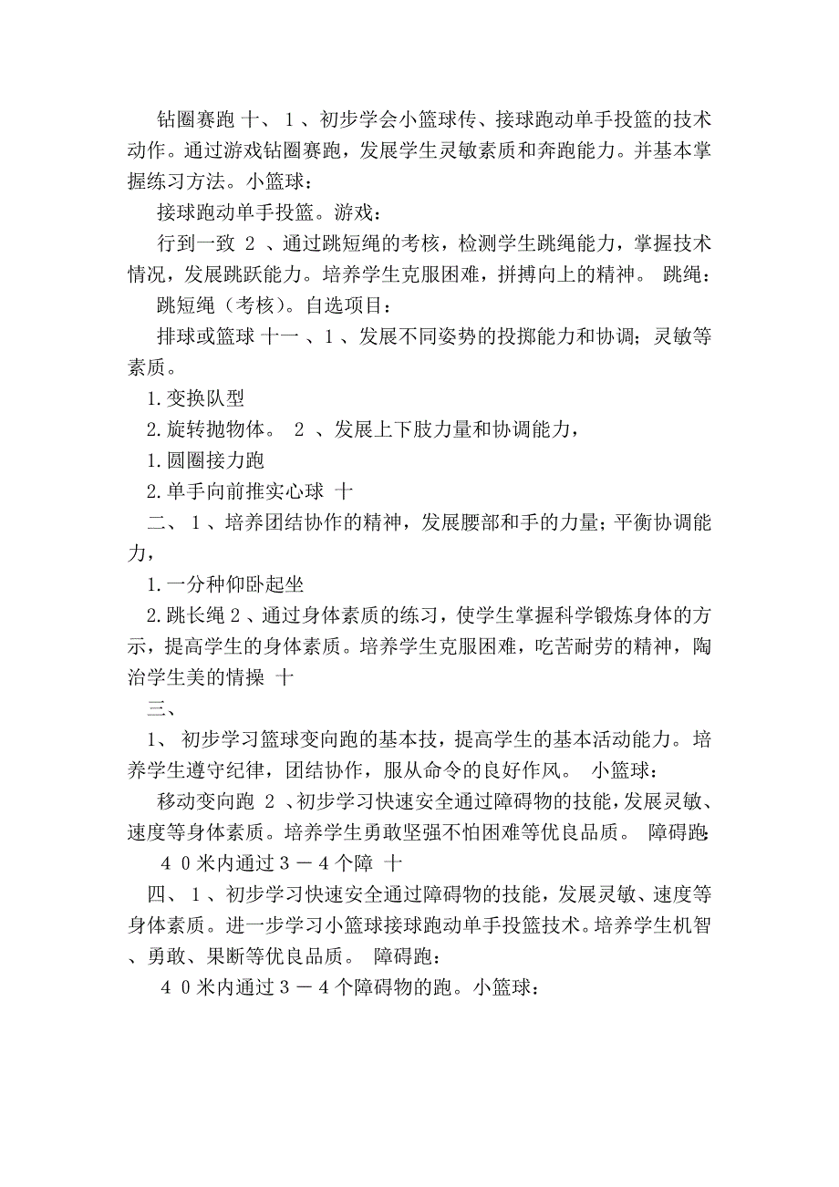 推荐六年级下体育教学计划_第4页