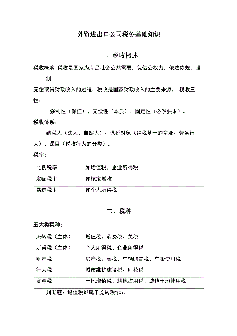 外贸进出口公司税务基础知识_第1页