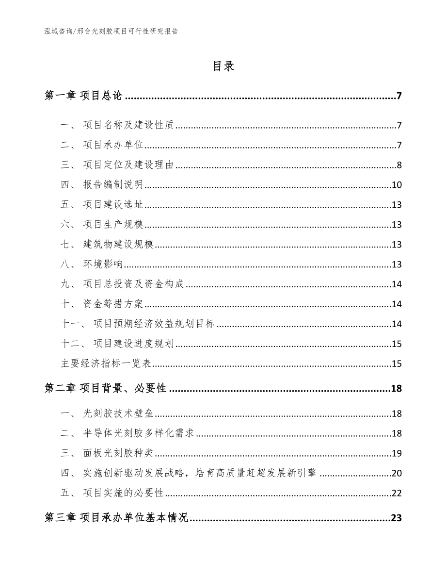 邢台光刻胶项目可行性研究报告模板参考_第1页