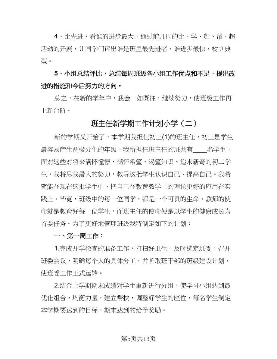 班主任新学期工作计划小学（五篇）.doc_第5页