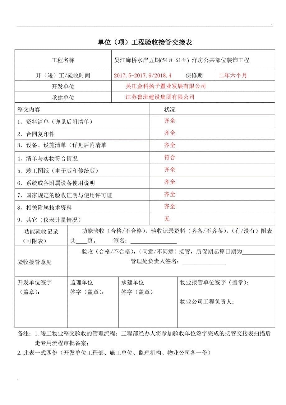 工程验收接管物业移交手续办理流程_第5页