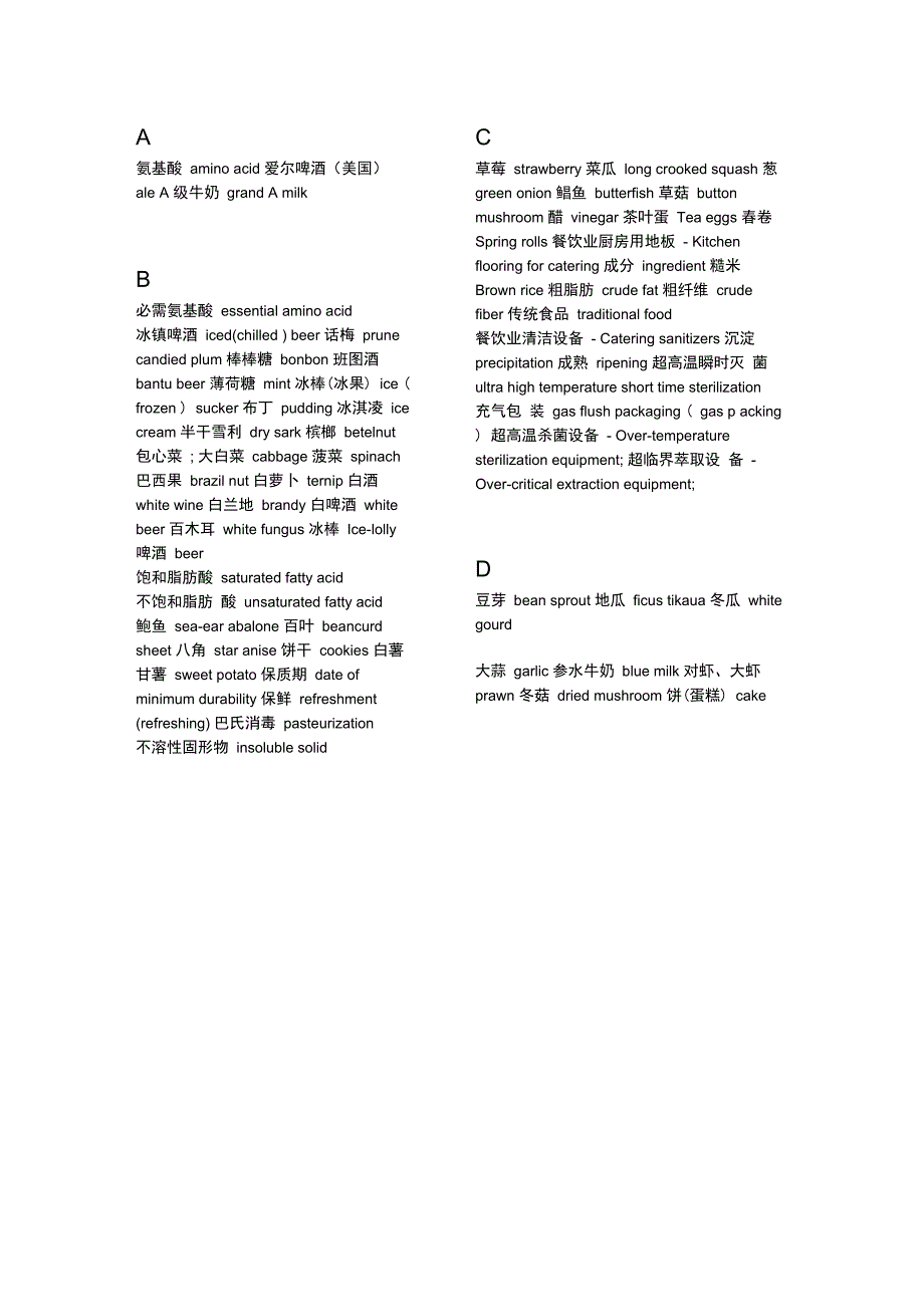 食物英文名称_第1页