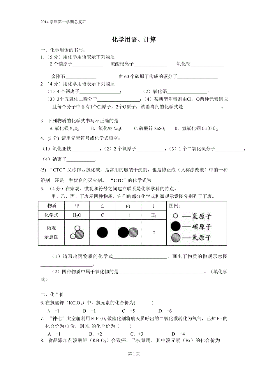 2化学用语、计算.doc_第1页