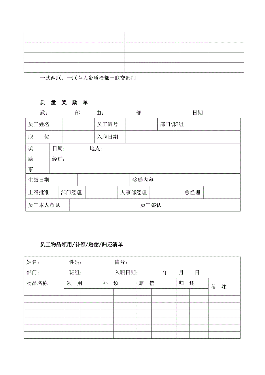 物业管理公司人事表格汇总_第3页