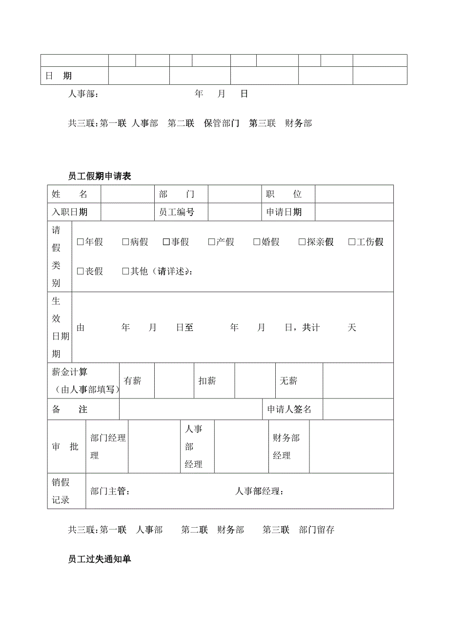 物业管理公司人事表格汇总_第4页