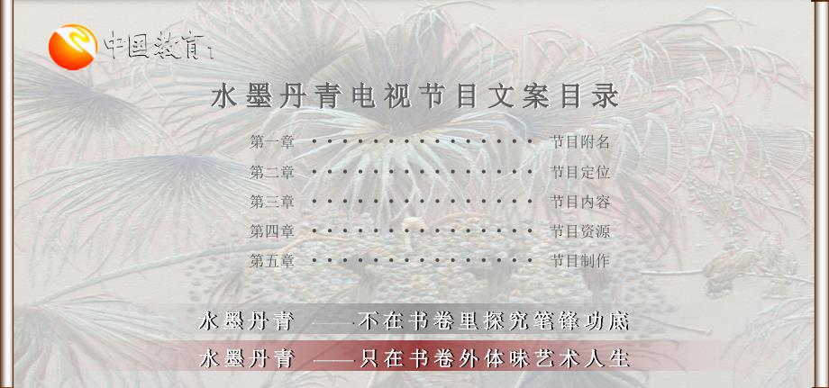 秦郎《水墨丹青》电视节目方案.ppt_第2页