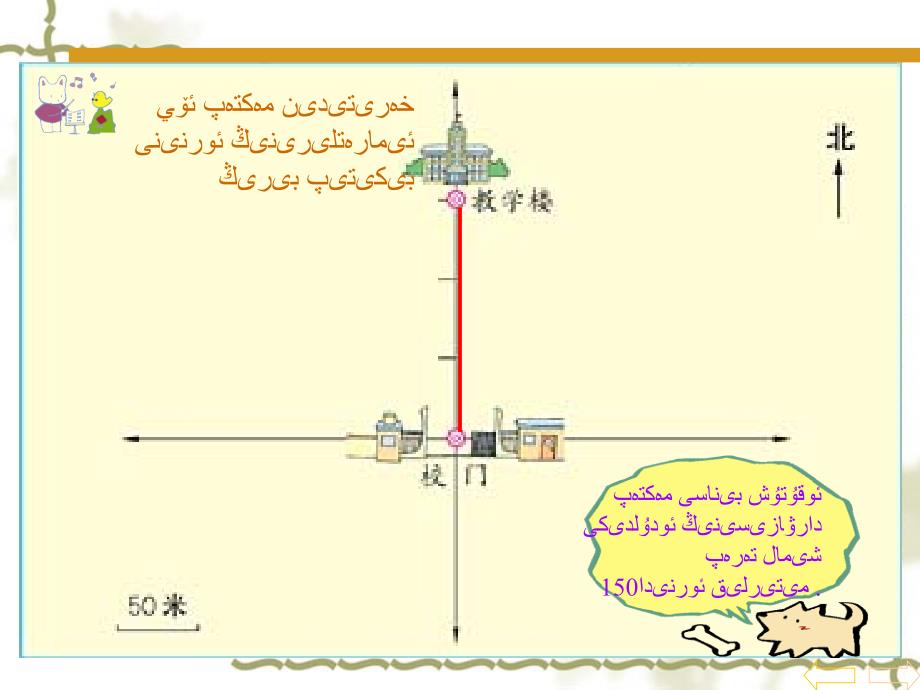 人教版--小学数学---四年级--《位置与方向》ppt课件2--维语_第3页