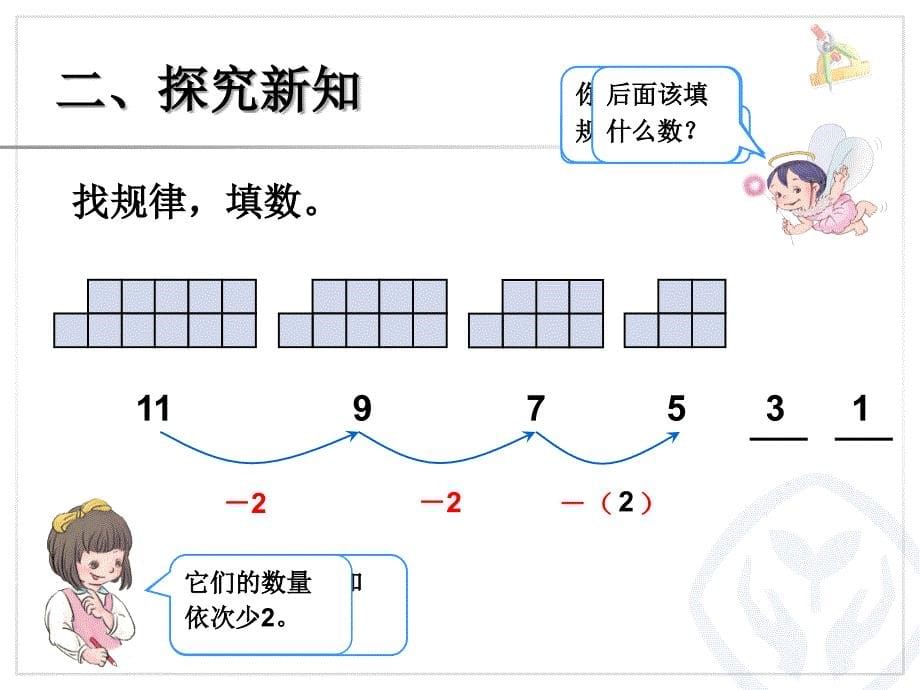 人教版小学一年级数学下册找规律例3_第5页