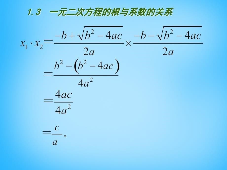 江苏省南京市长城中学九年级数学上册1.3一元二次方程的与系数的关系课件新版苏科版_第5页