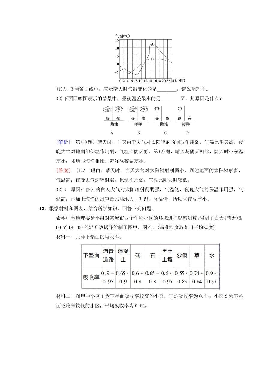 精修版【中图版】高考一轮7大气的受热过程、热力环流与风含答案_第5页