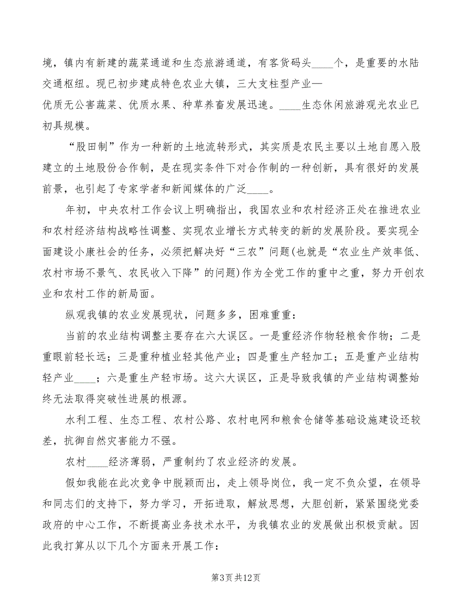 2022年乡镇副主任竞职演讲稿模板_第3页