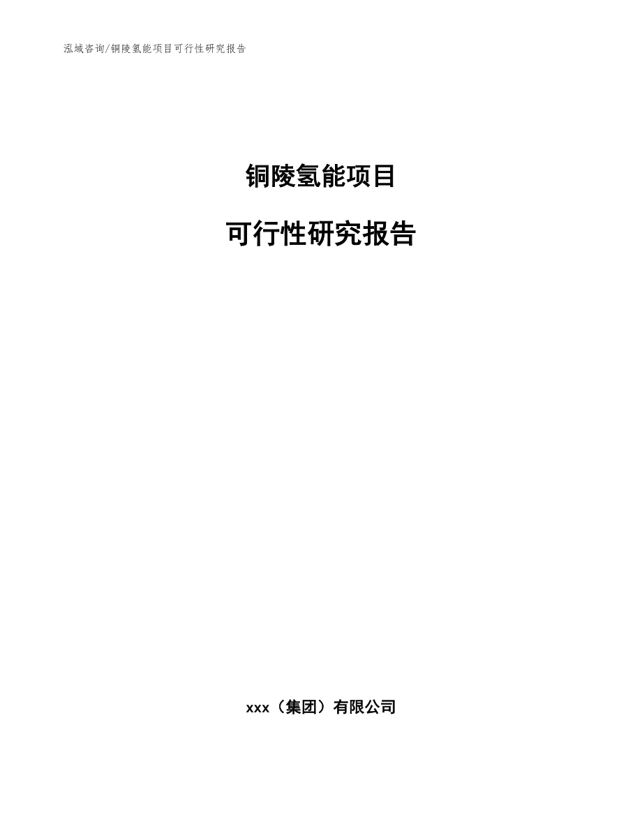 铜陵氢能项目可行性研究报告（模板参考）_第1页