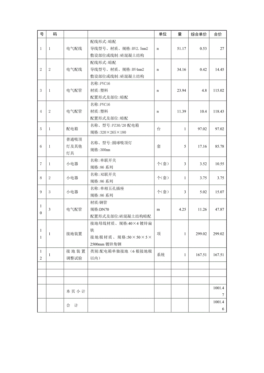 电气造价案例分析答案(徐州).doc_第4页