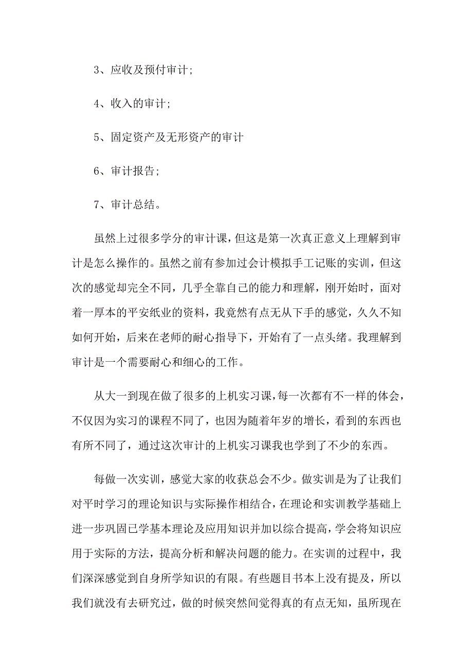 审计实习工作总结 7篇_第3页