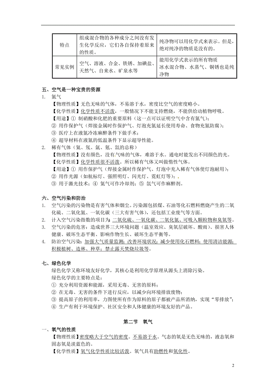 北京市和平北路学校中考化学 第二单元 我们周围的空气复习提纲_第2页