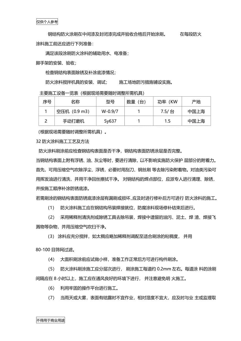 钢结构防腐防火涂装施工方案_第5页