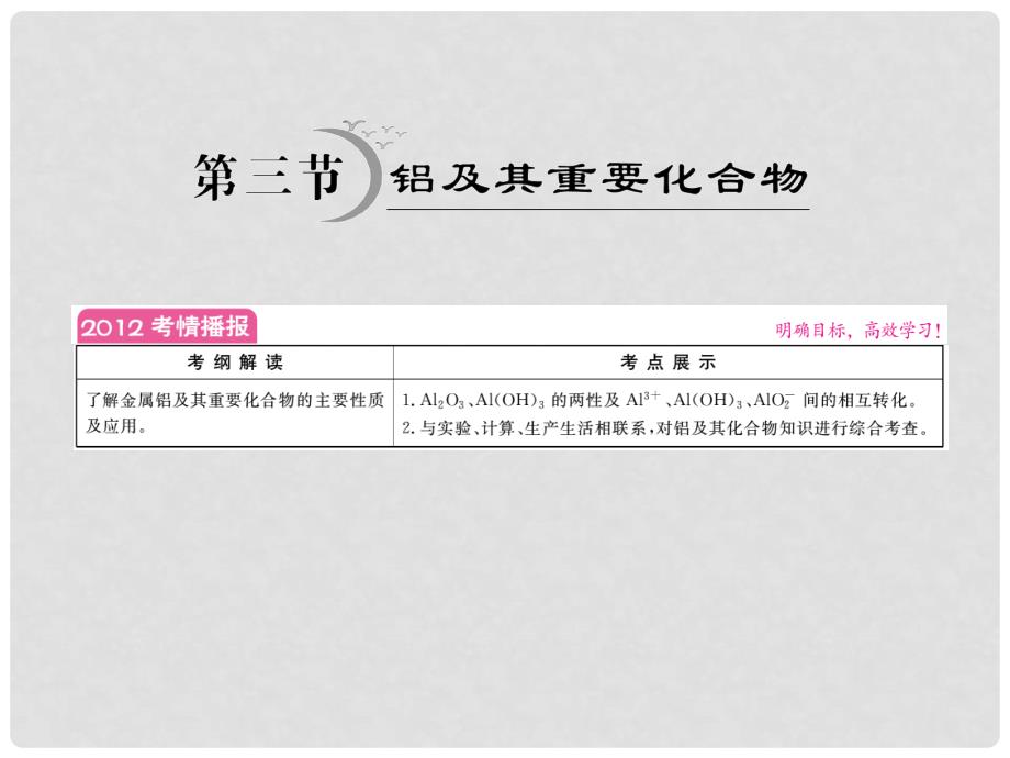 浙江省高三化学 第3章第3节《铝及其重要化合物》复习课件_第1页