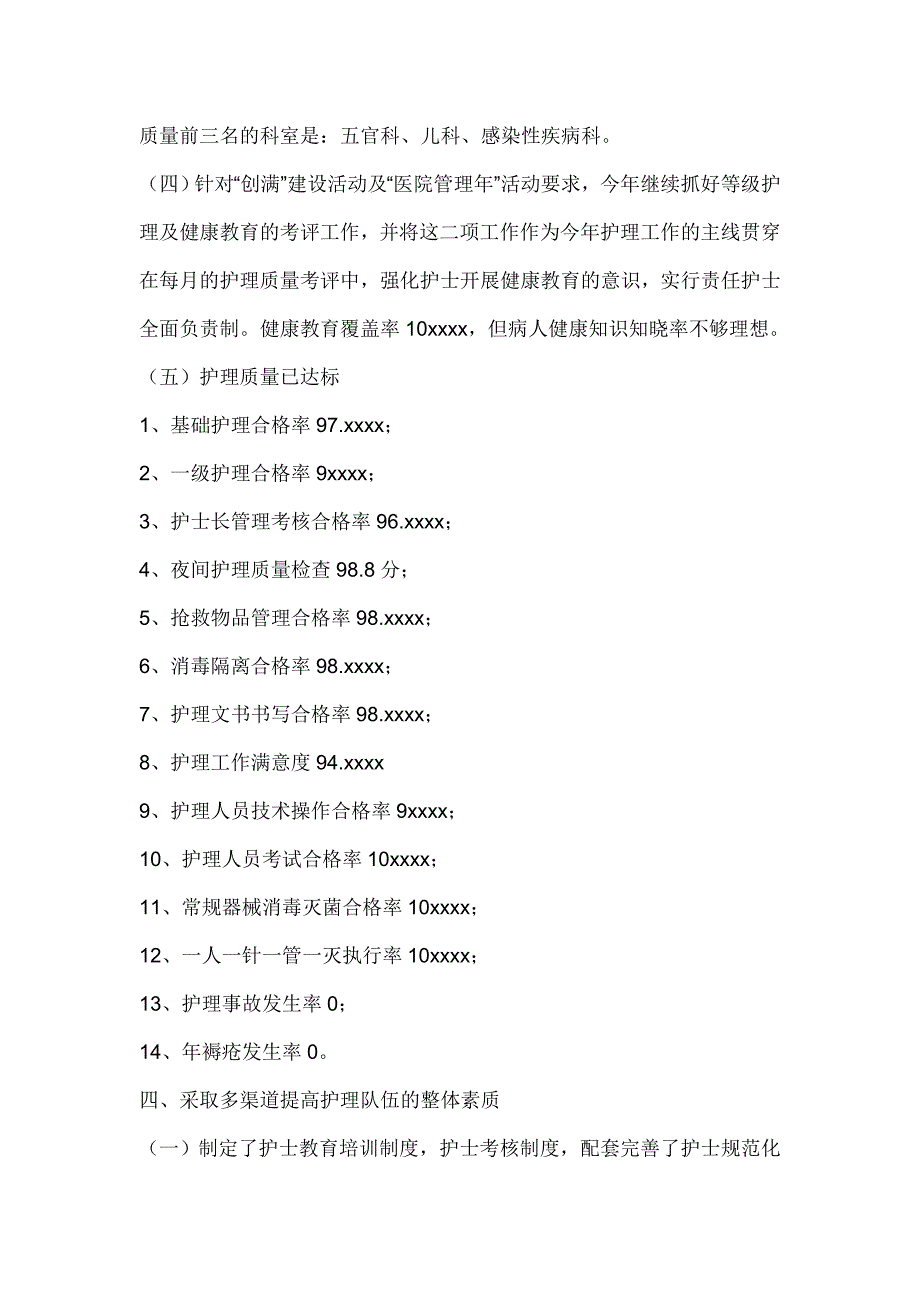 医院护理部工作总结范文精选_第4页