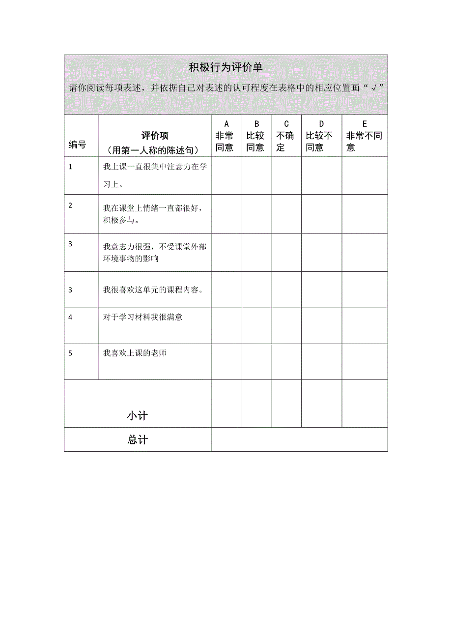 行为态度评价问卷_第2页