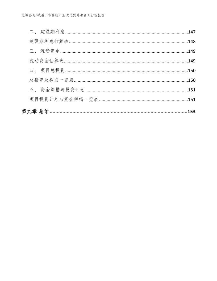 峨眉山市传统产业改造提升项目可行性报告【模板范文】_第5页