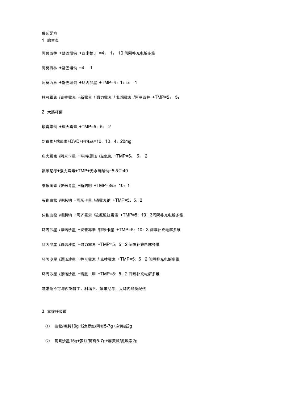 兽药常用的配方_第1页