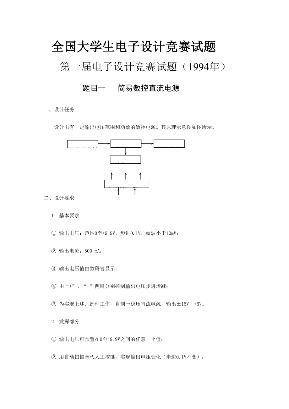 2024年历届全国大学生电子设计竞赛试题_第1页