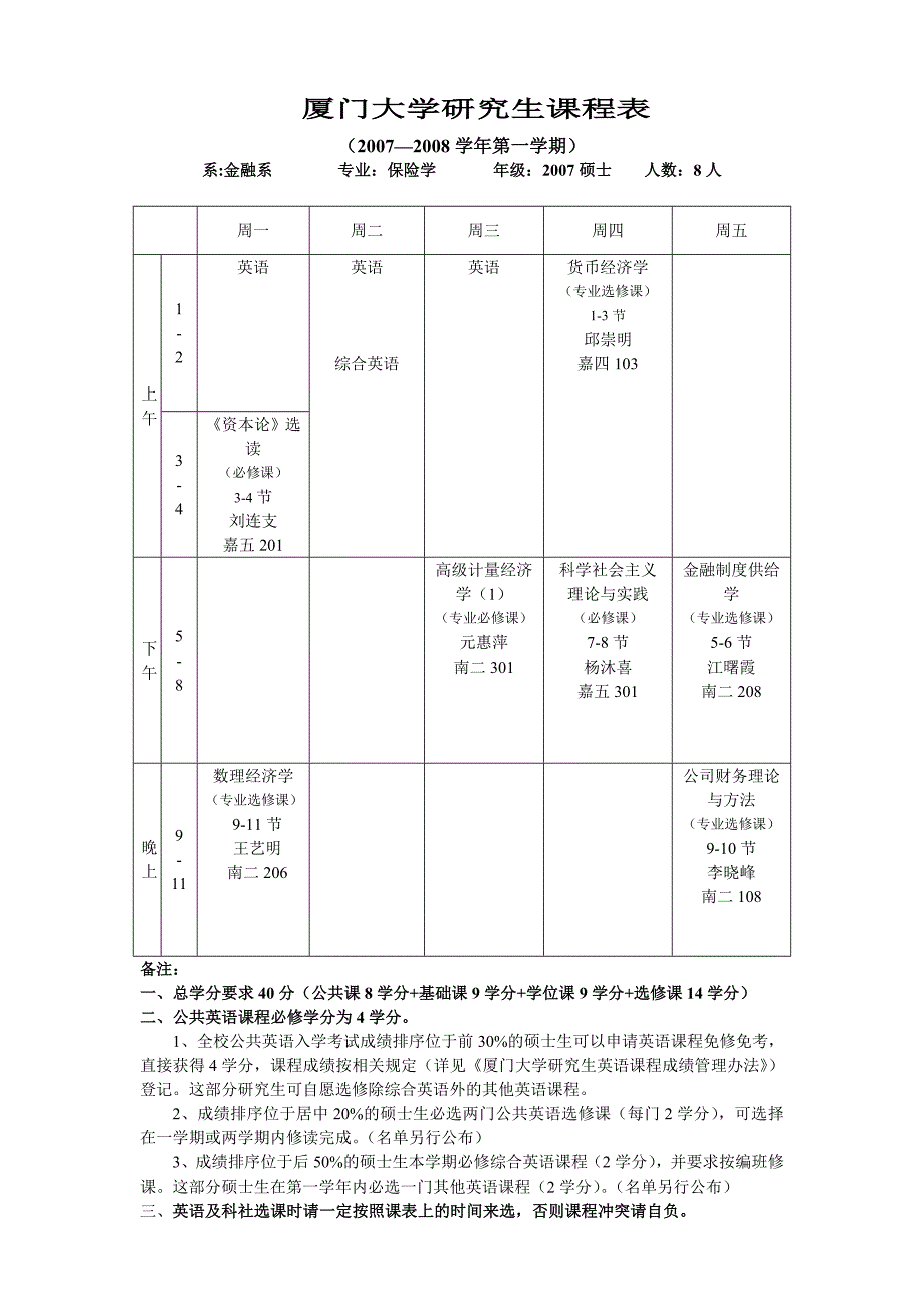 厦门大学研究生课程表_第3页