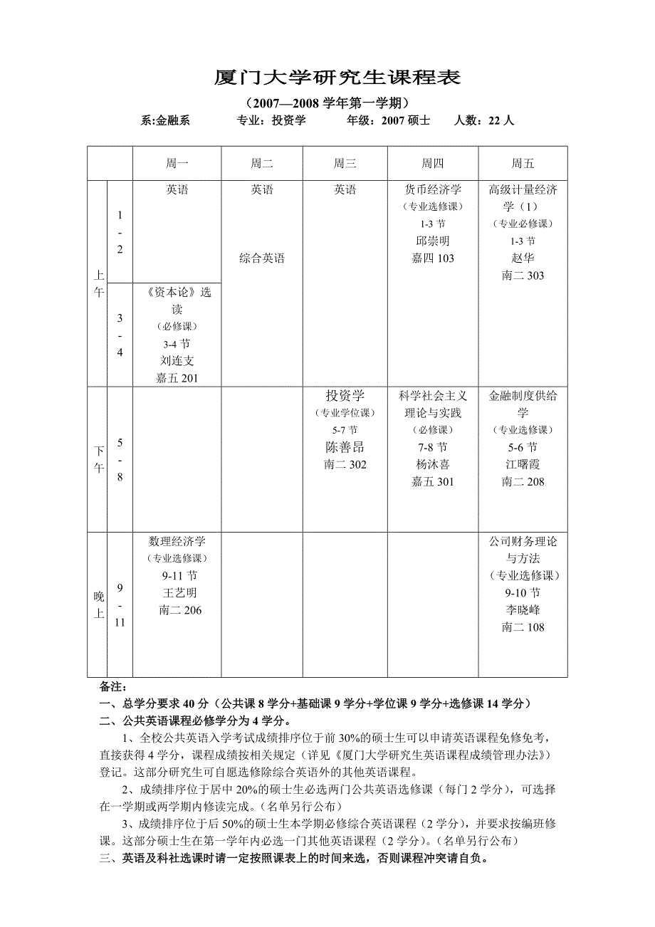 厦门大学研究生课程表_第4页