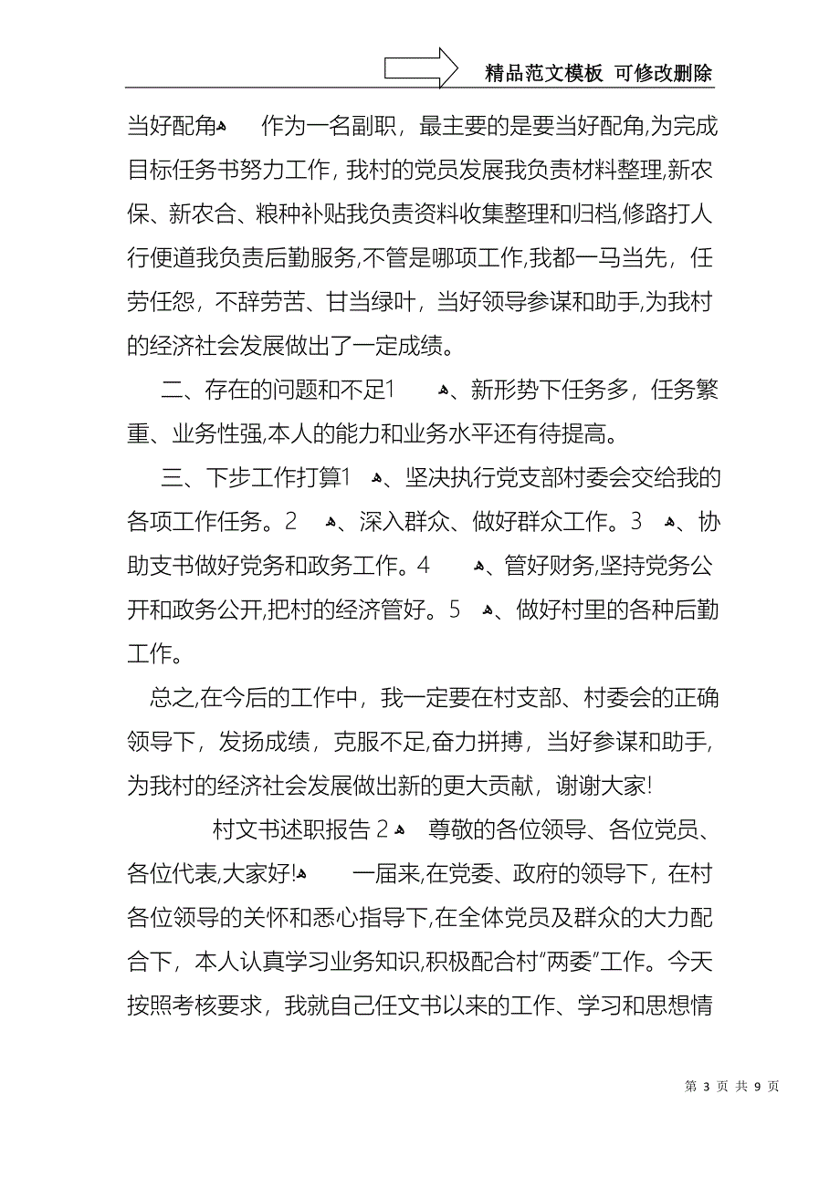 村文书述职报告_第3页