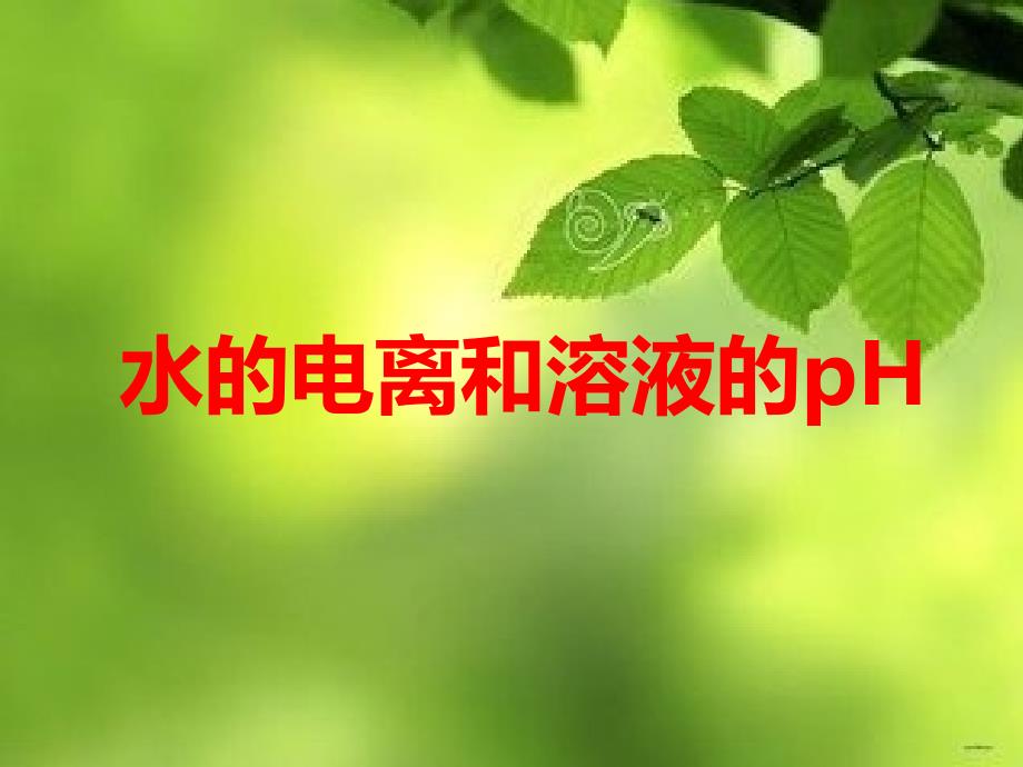 水的电离和溶液的pH课件_第1页