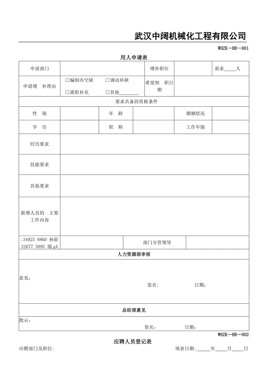 人力资源部HR常用表格.docx_第1页