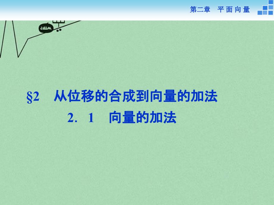 优化方案2022高中数学第二章平面向量2.1向量的加法课件新人教A版必修4_第1页