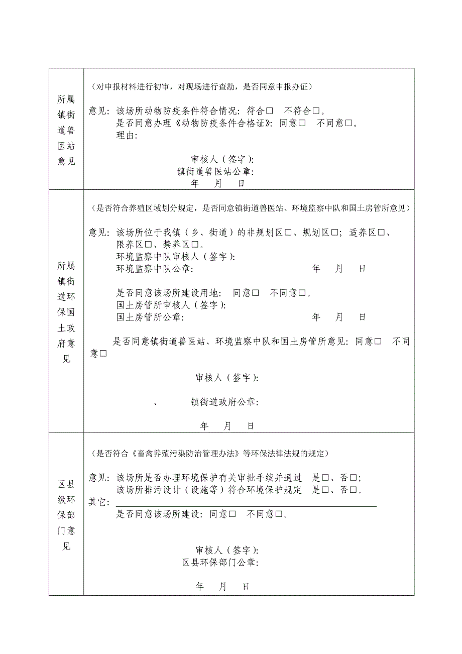 动物防疫条件审查申请表_第4页