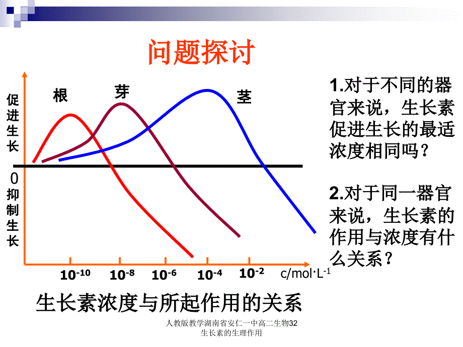 人教版教学湖南省安仁一中高二生物32生长素的生理作用课件_第2页