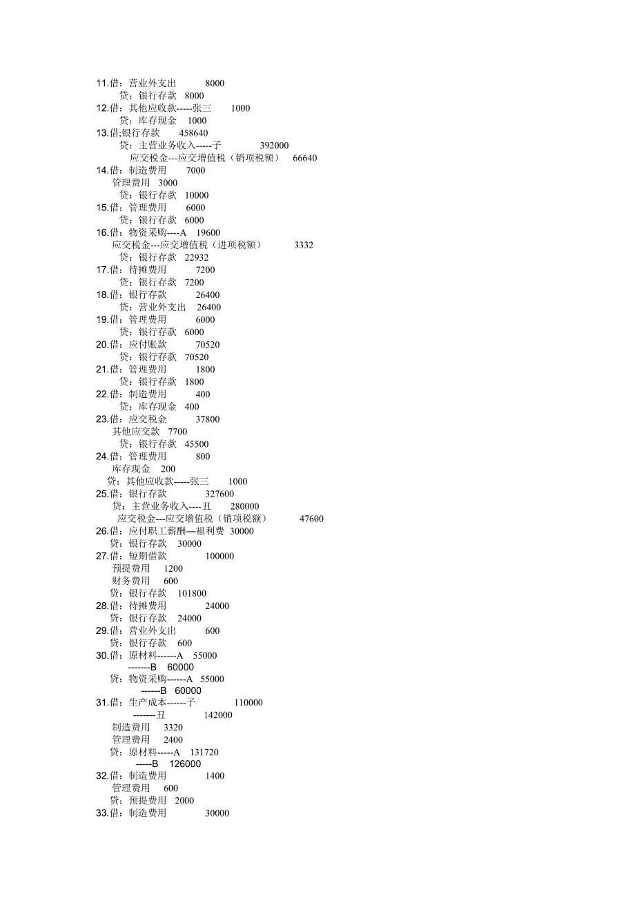 基础会计学A2013离线作业_第5页