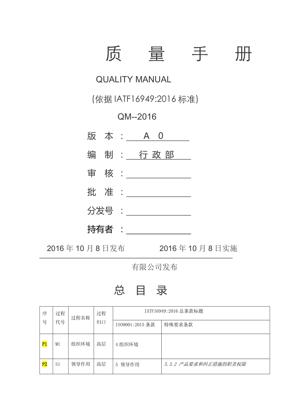 精选公司质量手册_第1页