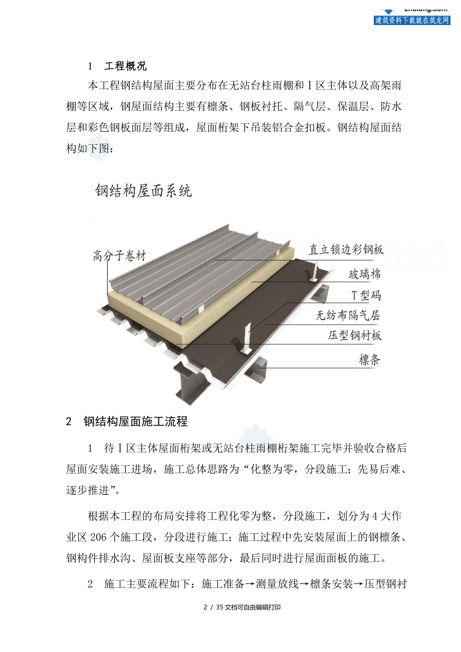 上海大型工程钢结构屋面施工方案彩钢板SECRET_第3页