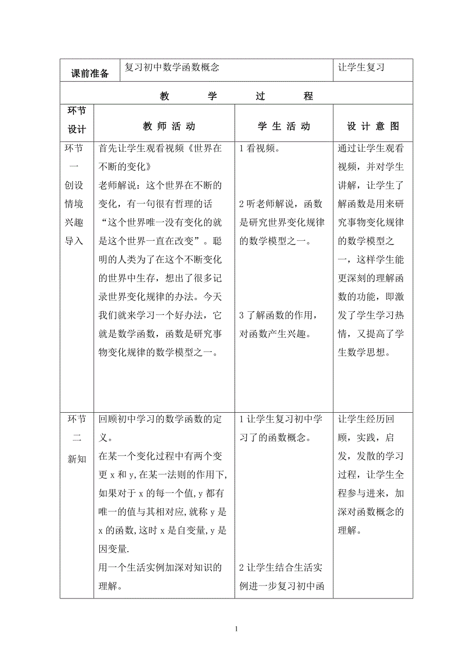 函数概念(微课)教学设计_第2页