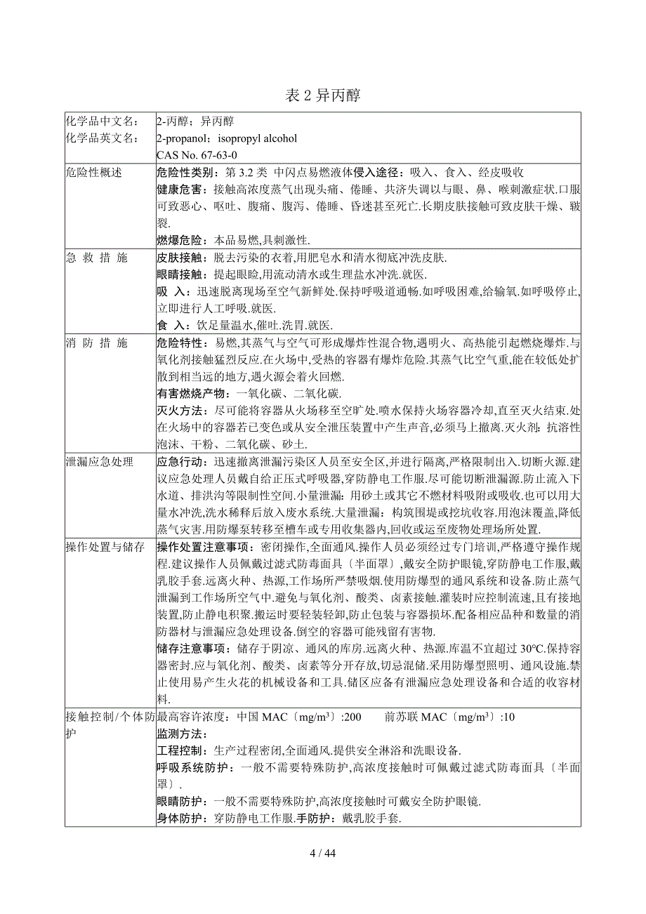 危险化学品安全技术说明书(MSDS)_第4页